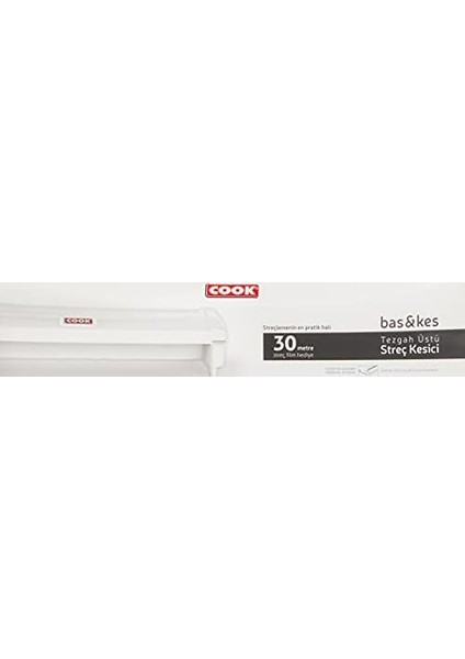 Canarino Bas&kes Streç Film Kesme Aparatı, 30 cm x 30 M, Beyaz (3 Paketi)