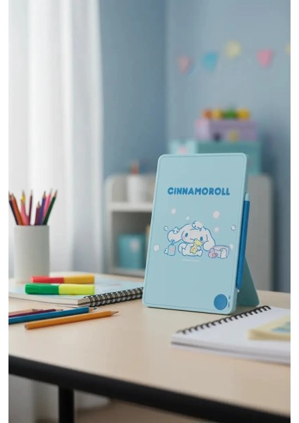 Miniso Sanrio Lisanslı Cinnamoroll LCD Çizim Tableti – Eğitici Renkli Yazı ve Çizim Tableti 21 cm