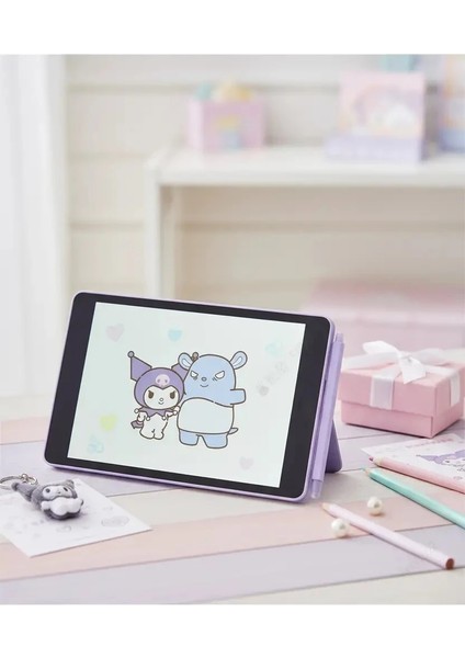Miniso Sanrio Lisanslı Kuromi LCD Çizim Tableti – Eğitici Renkli Yazı ve Çizim Tableti 21 cm