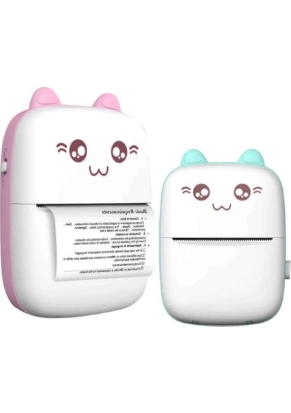 Nevamel Sevimli Mini Taşınabilir Yazıcı Printer