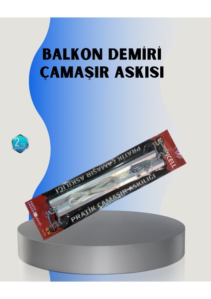 Renas Store 25X60 Balkon Askılığı Kare Demir Uyumlu Hava Dayanıklı Çamaşır Askısı
