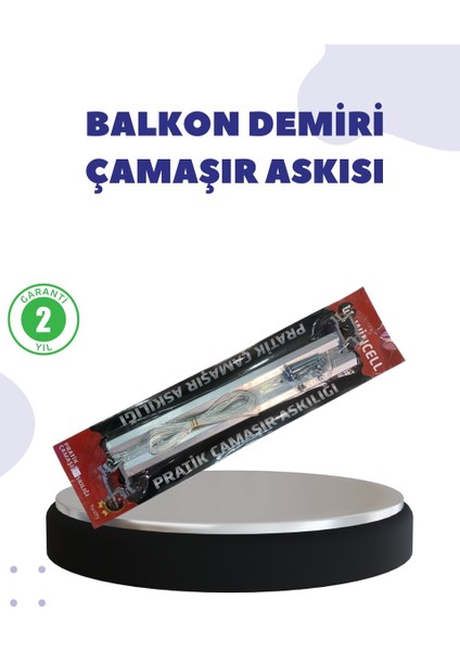 Renas Store 25X60 Balkon Askılığı Kare Demir Uyumlu Hava Dayanıklı Çamaşır Askısı