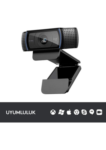 Logitech C920 PRO HD 1080p Stereo Ses ile Web Kamerası - Siyah