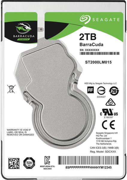 Seagate Barracuda 2TB 2.5" 5400RPM 128MB Cache Sata 3 Notebook Diski ST2000LM015