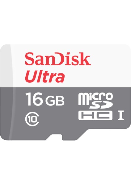 Sandisk Ultra microSD 16 GB 80MB/s Sınıf 10 UHS-I Kart Android Cihazlar İçin Uygun Depolama