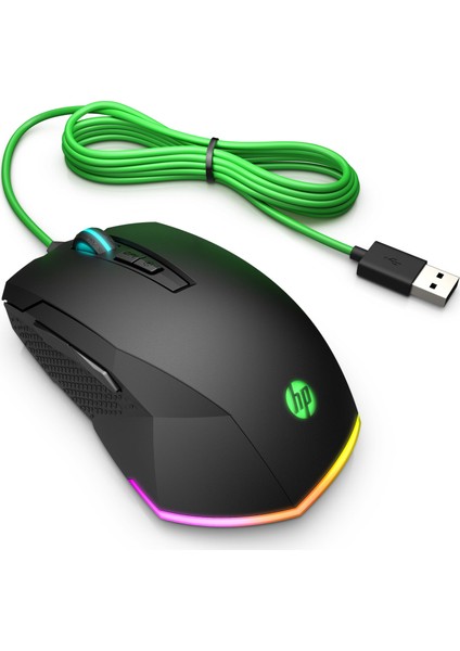 HP Pavilion 200 Oyuncu Mouse Kablolu 3200 DPI Siyah Oyun İçin Tasarlanmış 5 Butonlu 5JS07AA