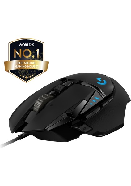 Logitech G G502 HERO LIGHTSYNC 25.600 DPI Yüksek Performanslı Kablolu Oyuncu Mouse - Siyah