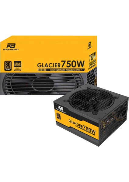 PowerBoost BST-ATX750B GLACIER 750w 80+ BRONZE Semi Modüler 12cm Fanlı ATX PSU (JPSU-BST-ATX750B)