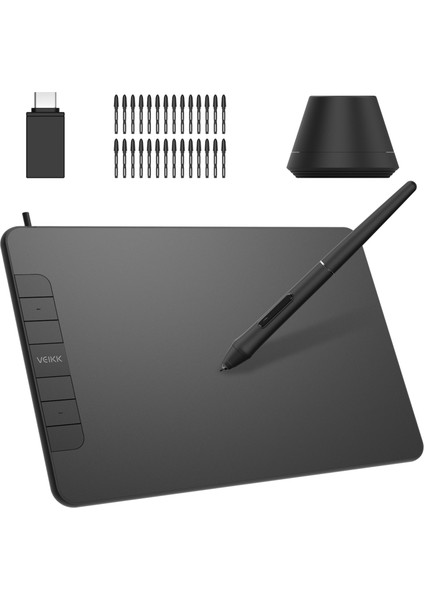 Veikk VK640 6x4" 16384 Yüksek Basınç Hassasiyetli Kısayol Tuşlu 5080 LPI Grafik Tablet + Kalem