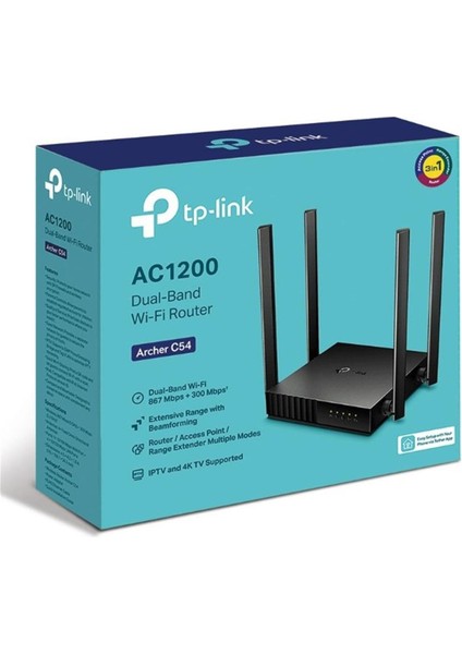 TP-Link Archer C54 AC1200 Kablosuz Wifi 5 Dual Band Router